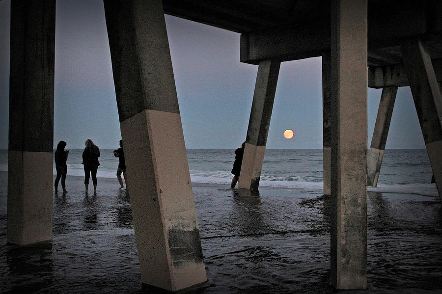 Full Moon at Johnnie Mercers Pier Photograph by Phil Mancuso