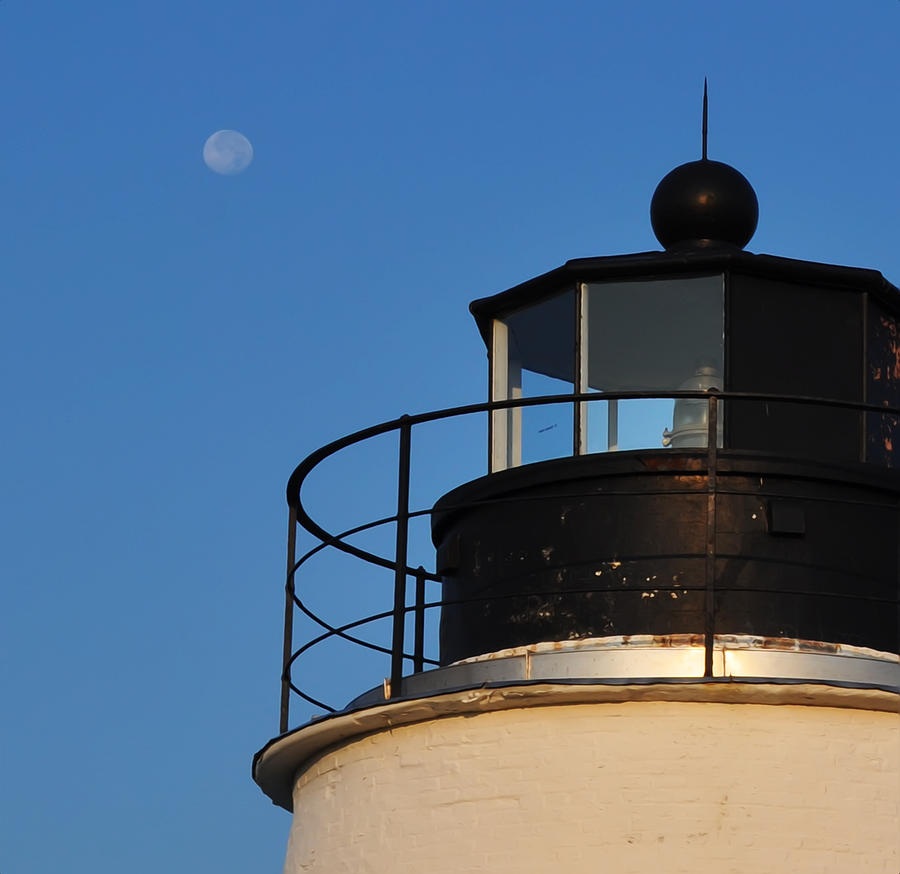 Lighthouse Photograph - Full Moon at Piney Point by Bill Cannon