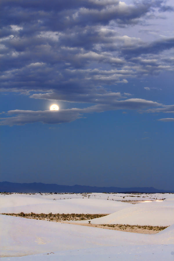 Full Moon at White Sands Photograph by Diana Powell