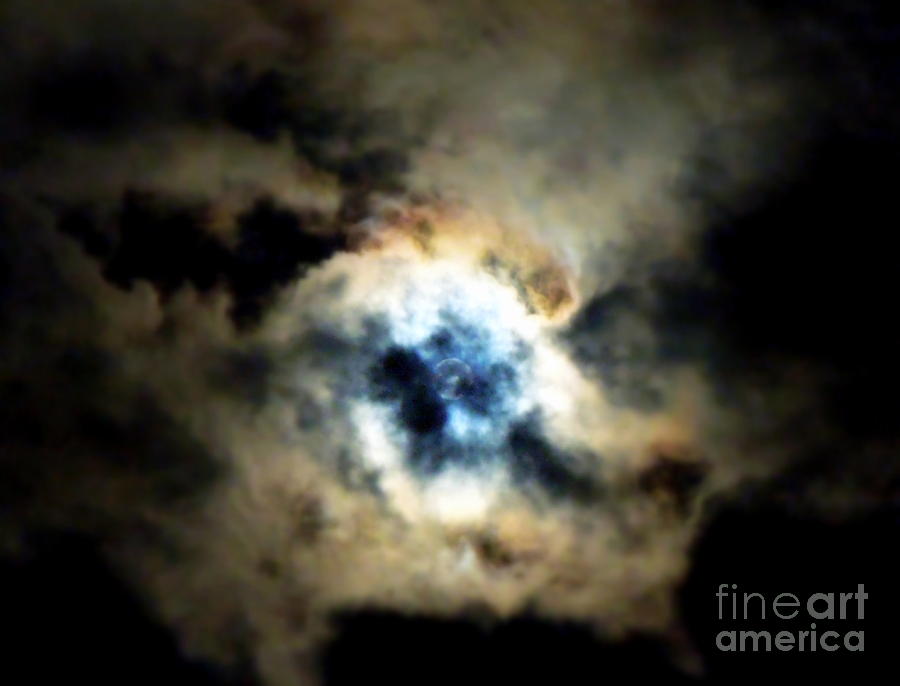 Full Moon Behind The Clouds Photograph by Renee Trenholm