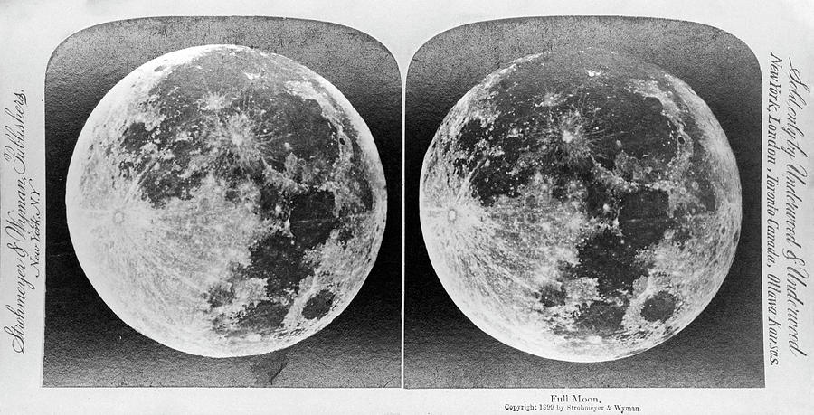 Space Photograph - Full Moon Circa 1899 by Us Naval Observatory/science Photo Library