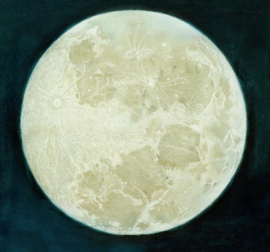 Full Moon Drawn By John Russell Photograph by Royal Astronomical Society/science Photo Library