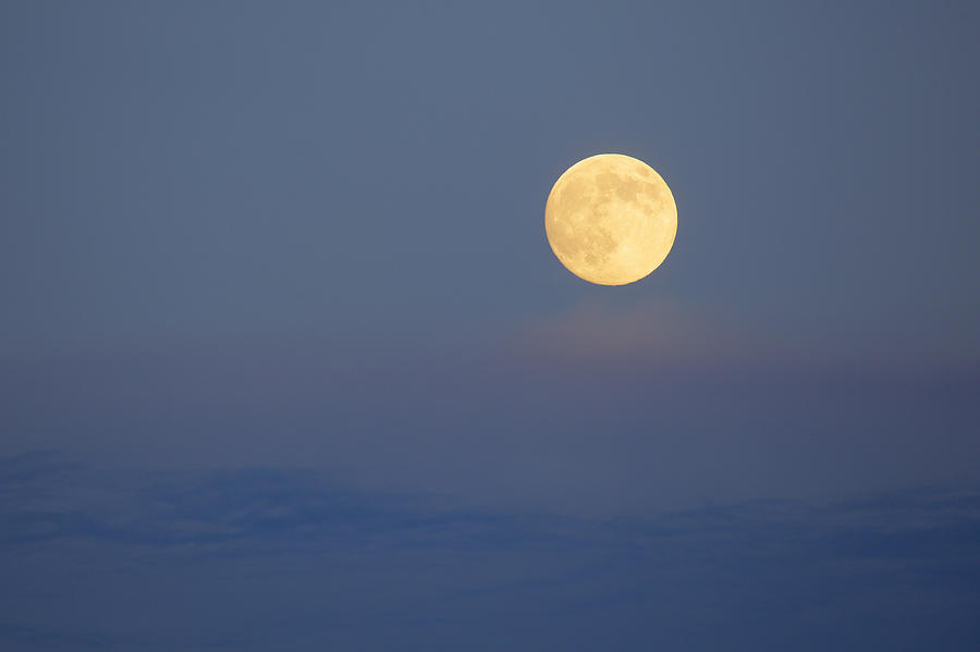 Full moon evening sky Photograph by Steve Gravano