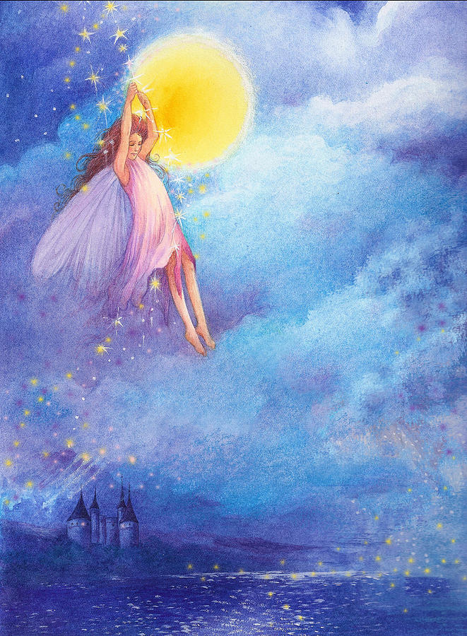 Full Moon FAIRY NOCTURNE Painting by Judith Cheng