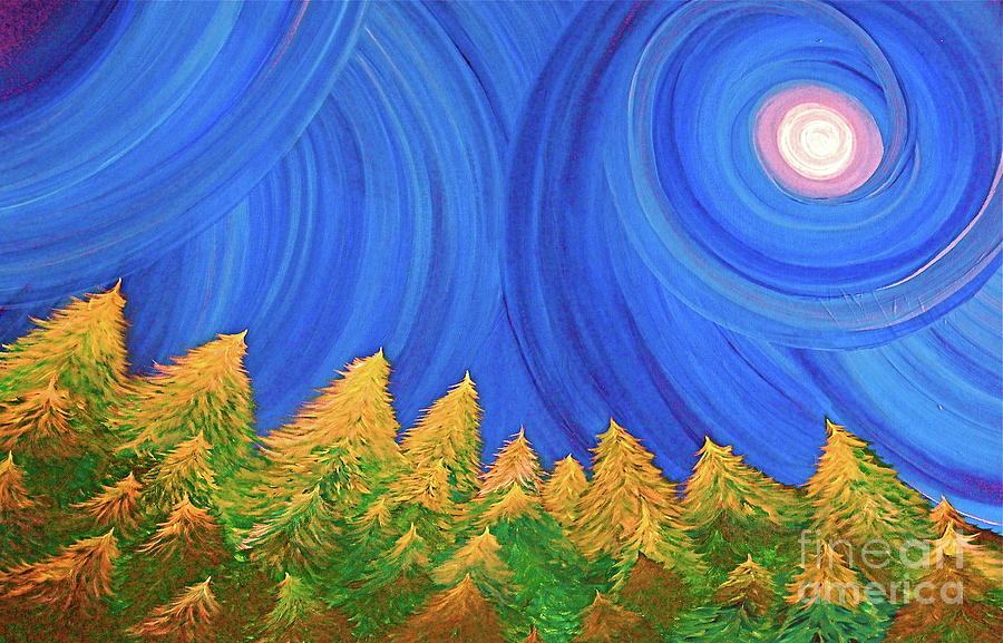 Full Moon Forest by jrr Painting by First Star Art | Fine Art America