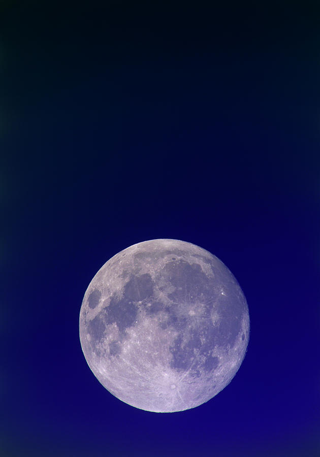 Full Moon In The Dusk Sky Photograph by David Nunuk/science Photo Library