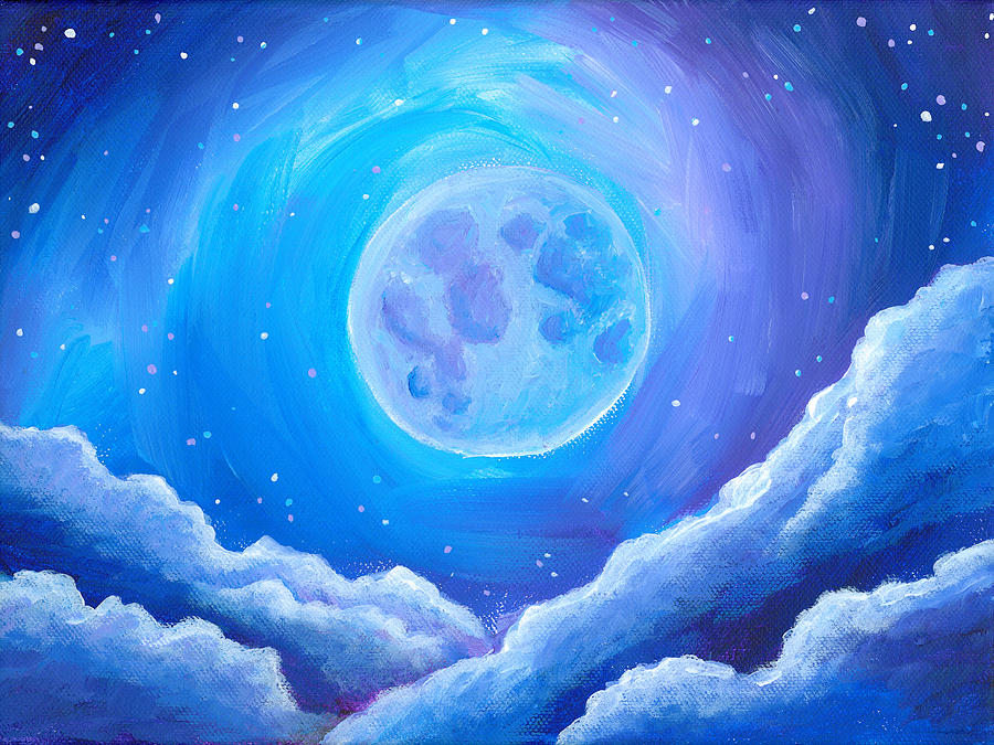 Full Moon Painting by Katie Clark