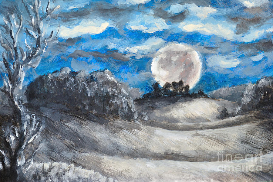 Full Moon Painting by Martin Capek
