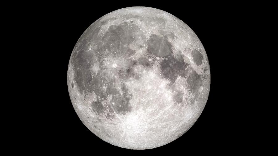 Full Moon Photograph by Nasas Scientific Visualization Studio/science Photo Library