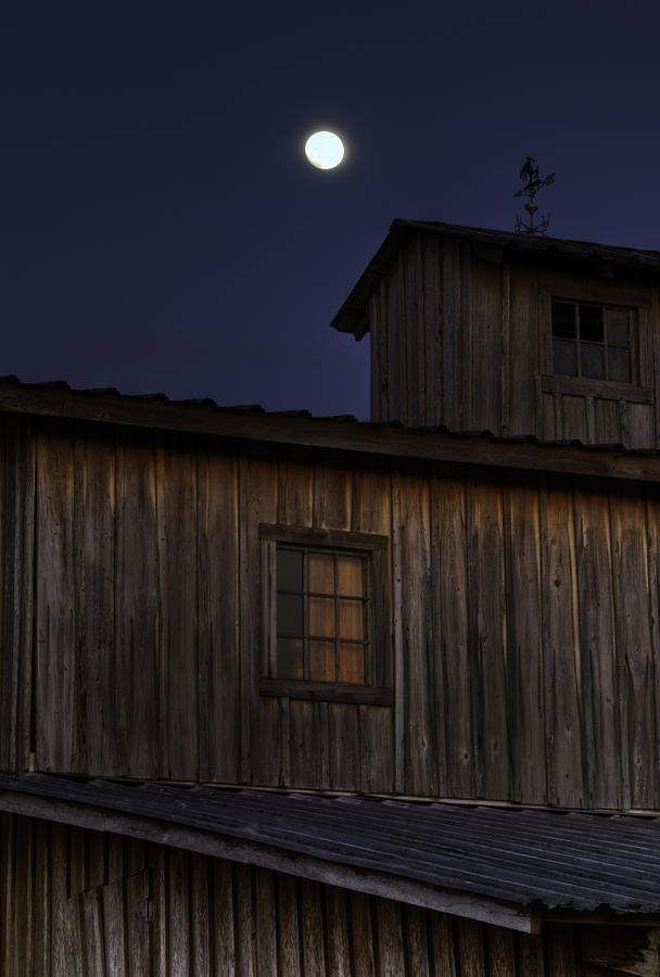 Full Moon Over Barn Photograph By Jay Droggitis