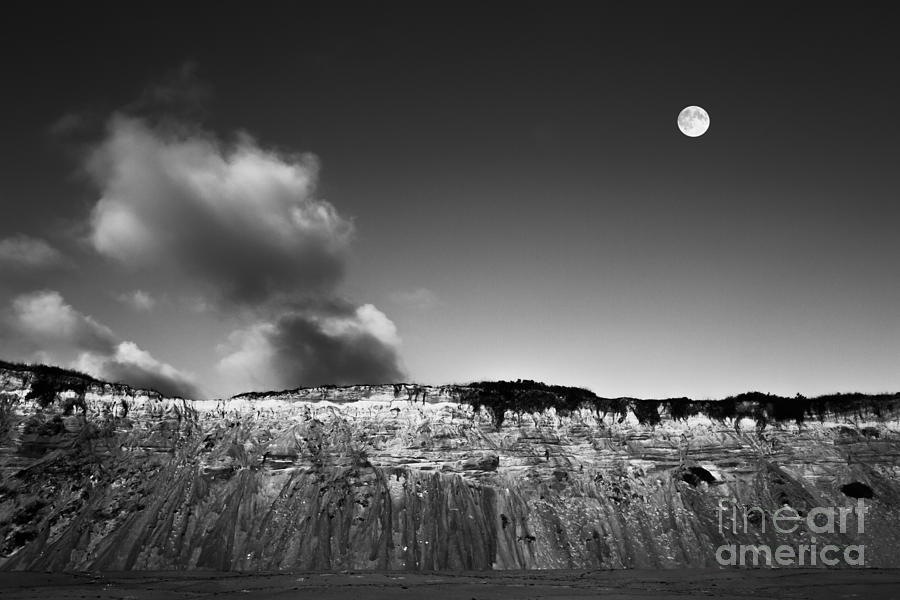 Black And White Photograph - Full Moon Over Cape Cod by Diane Diederich