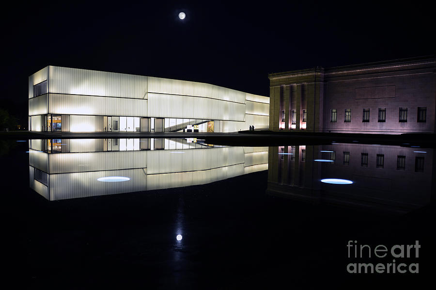 Full Moon Over Nelson Atkins Museum In Kansas City Photograph