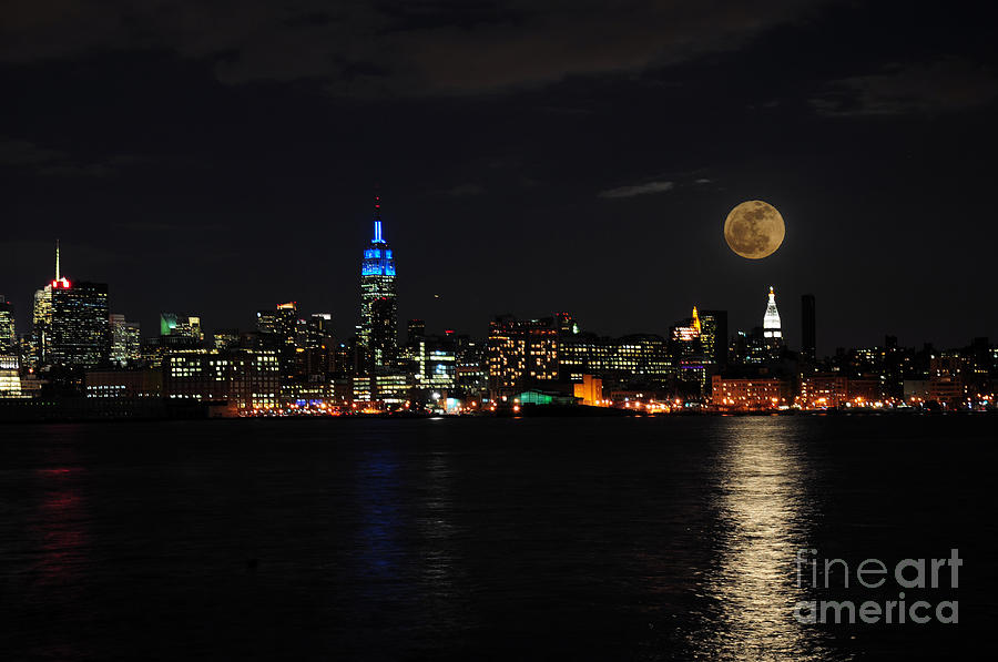 Full Moon Over New York Photograph