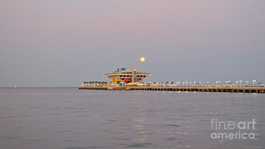 Full Moon Over the Pier Photograph by Carol  Bradley