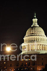 Full Moon Over US Capitol Photograph by Nona Kumah