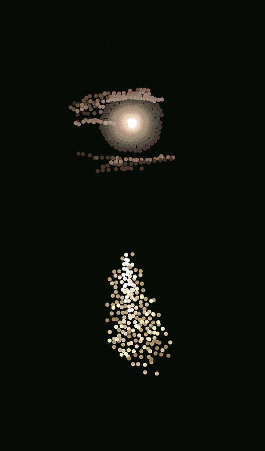 Full Moon Pointillism Digital Art by R  Allen Swezey