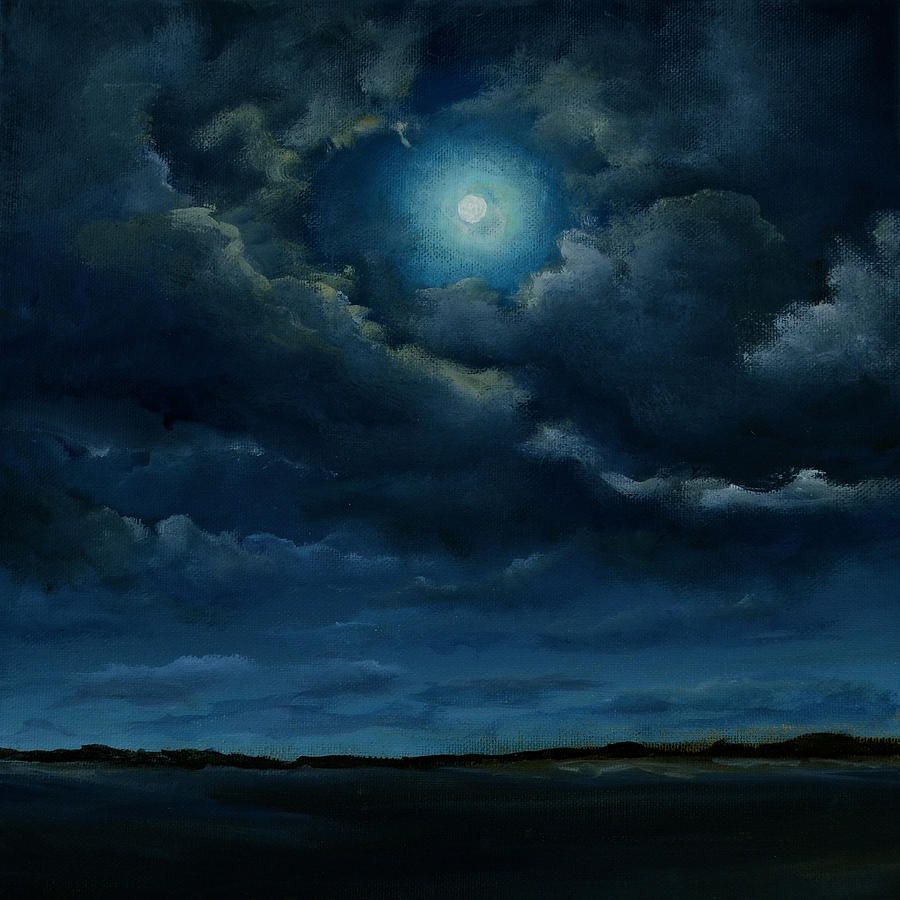 Full Moon Painting by Ric Nagualero