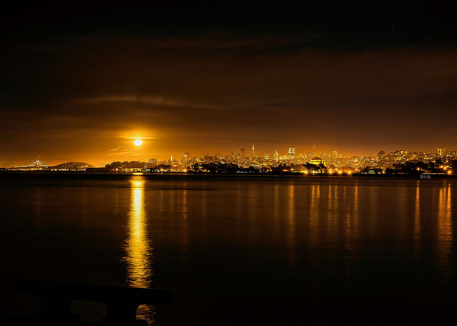 Full Moon rising over San Francisco Photograph by Steven Reed