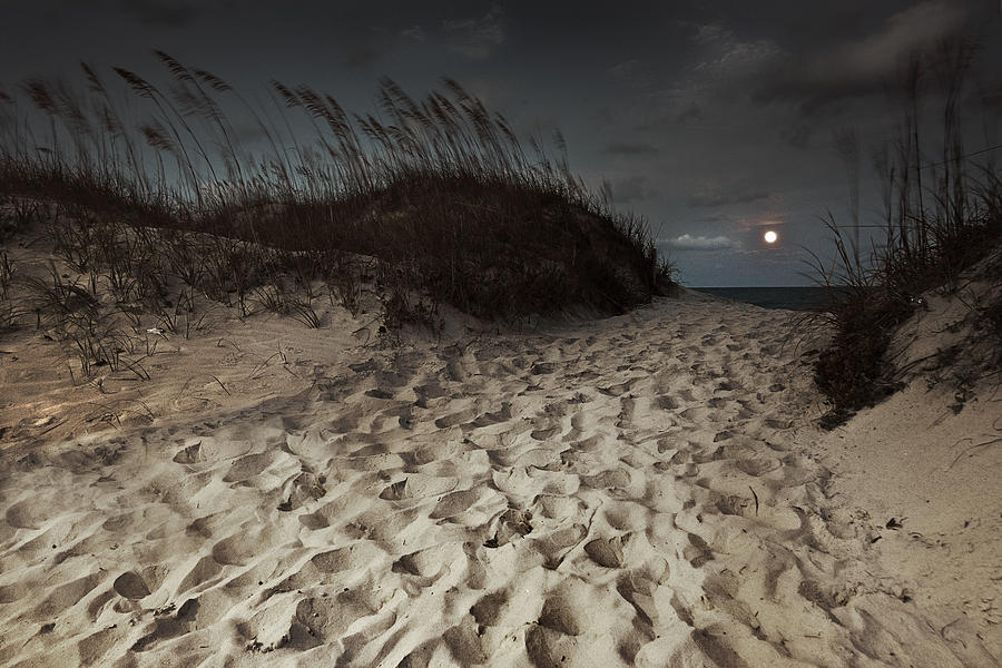 Full Moon Rising over Topsail Island Photograph by Gray  Artus