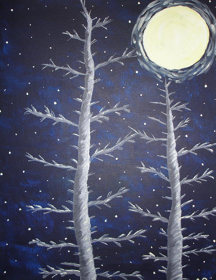 Full Moon Strength Painting by Angie Butler