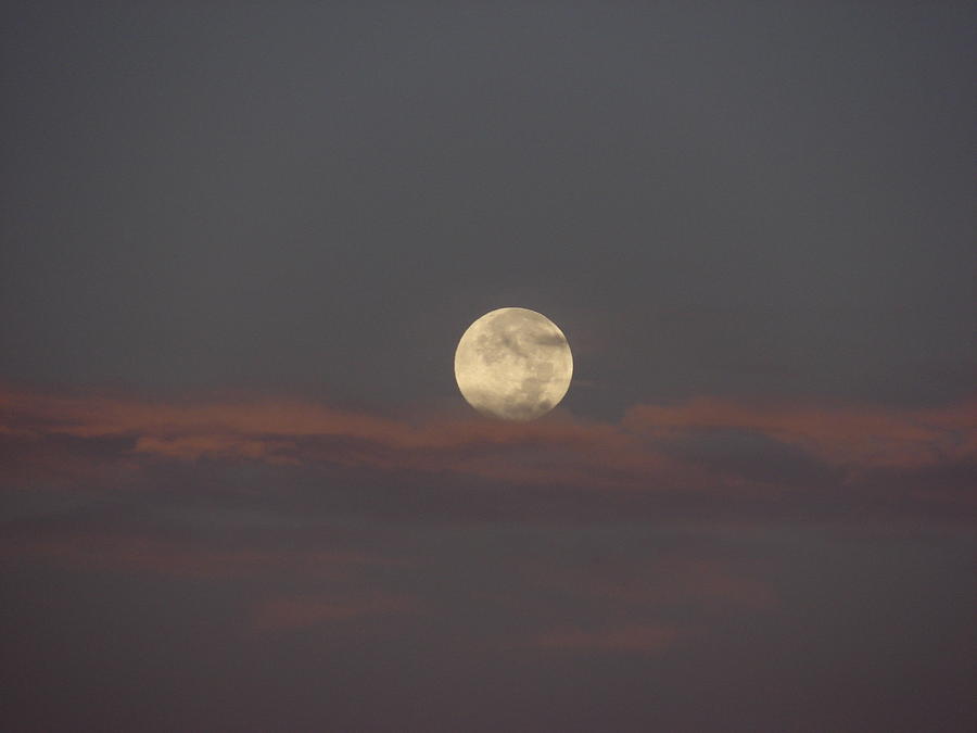 Sunset Photograph - Full Moon Sunrise by Cary Amos