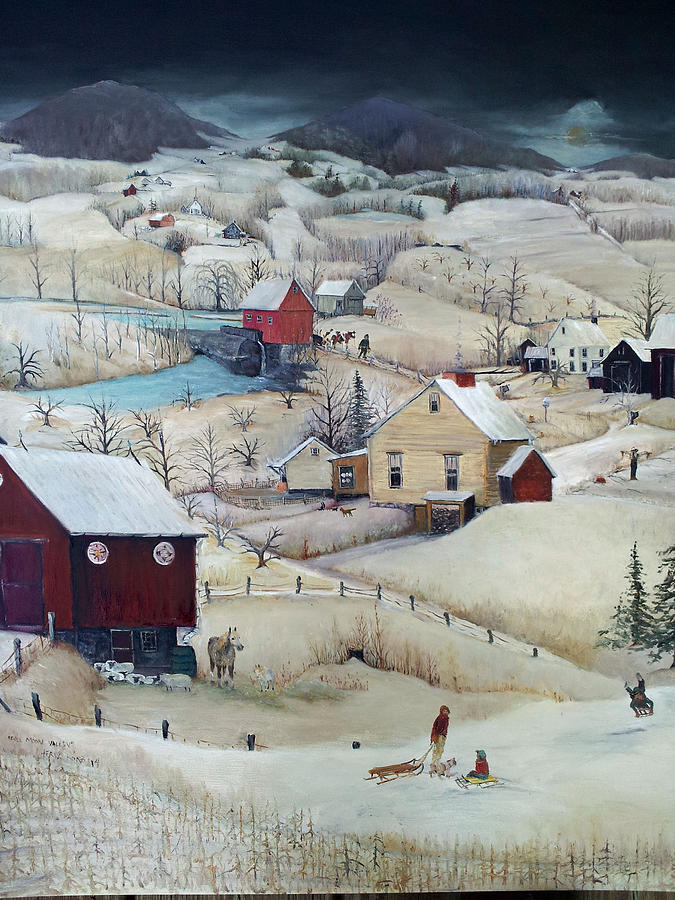 Winter Painting - Full Moon Valley by Cheryl Korb Winter Painting - Full Moon Valley by Cheryl Korb