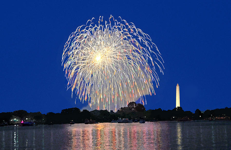 Full Spectrum Washington DC Fireworks Digital Art by Steven Barrows