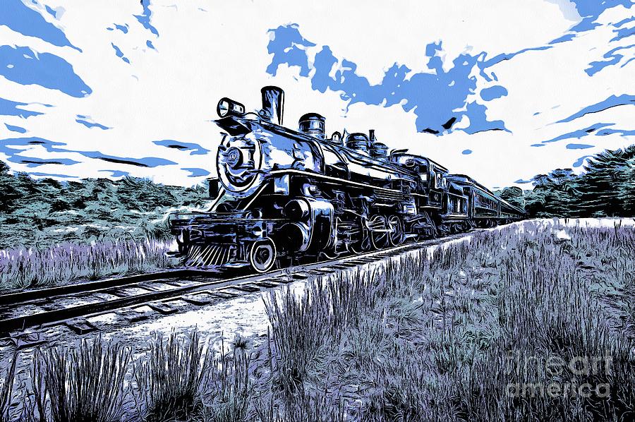 Full Steam through The Meadow Graphic Photograph by Edward Fielding