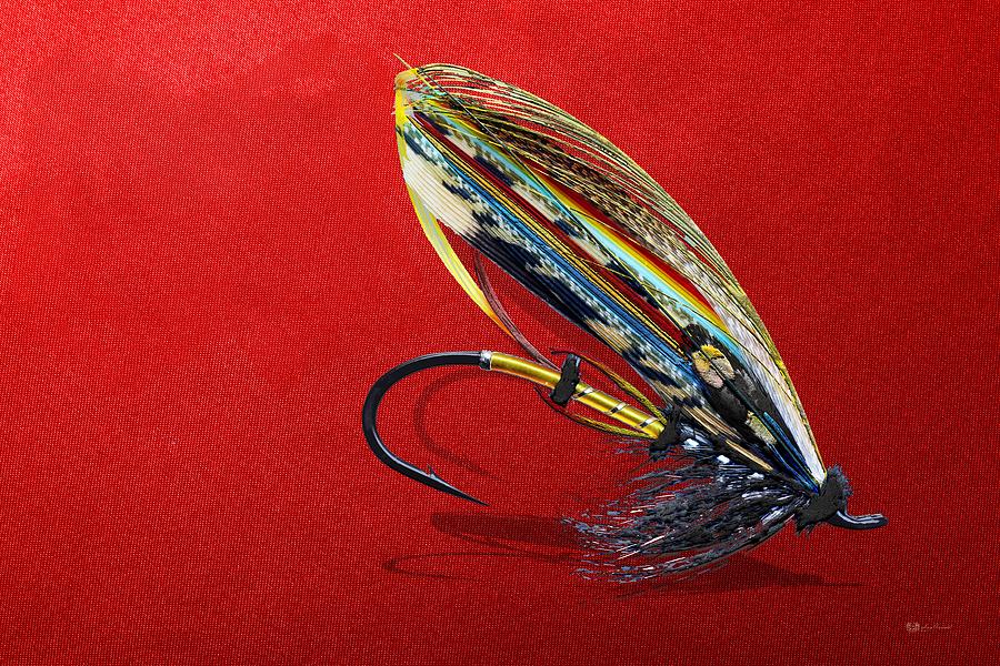 Rustic Decor Digital Art - Fully Dressed Salmon Fly - The Jock Scott by Serge Averbukh