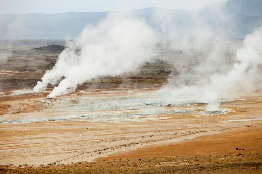 Fumaroles Emitting Steam Photograph by Ashley Cooper