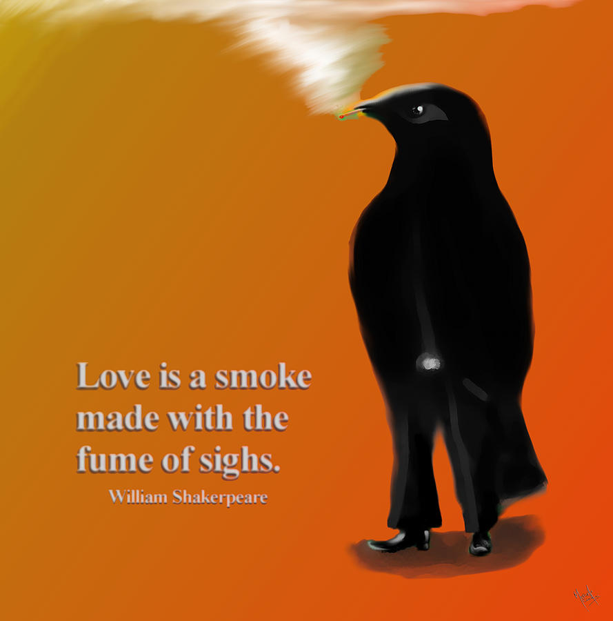Raven Digital Art - Fume of sighs - Williams Shakespeare by Marcello Cicchini