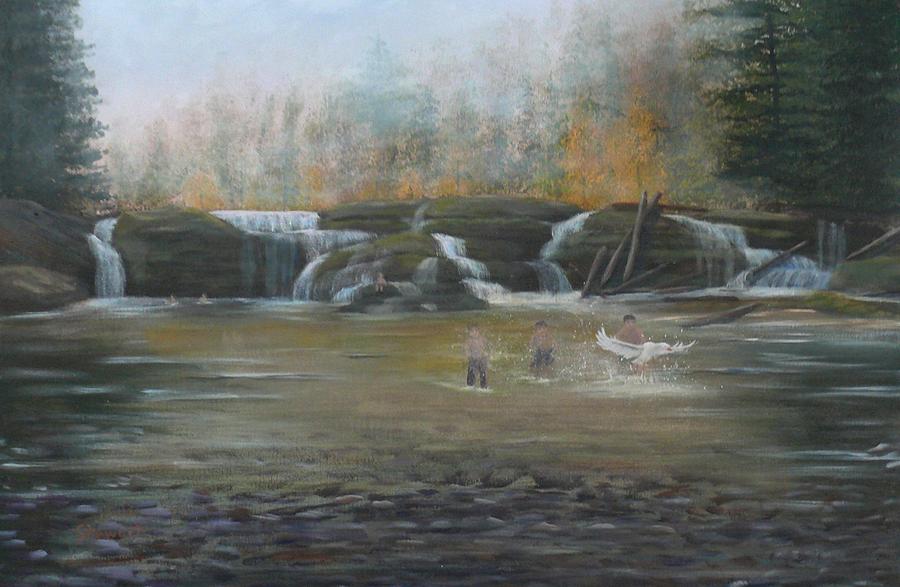 Fun At The Falls Painting by William Stewart
