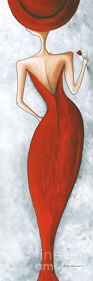 Fun Figurative Fashion PoP Art Lady in Red 2 by Megan Duncanson Painting by Megan Aroon
