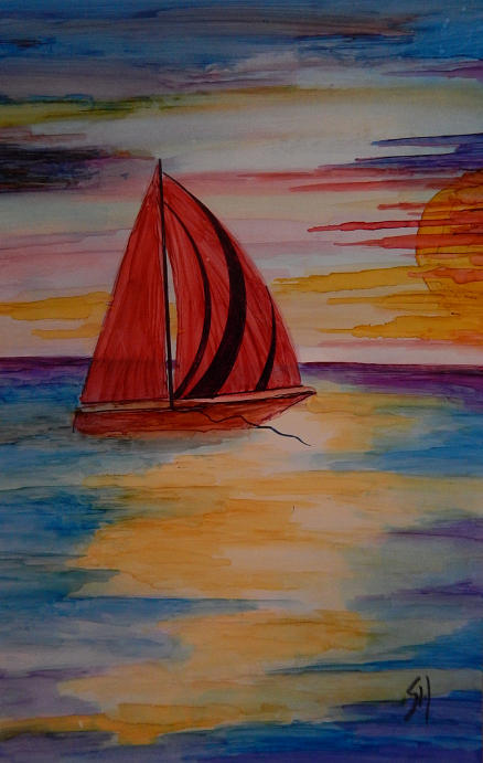 Sailboats Painting - Fun-Fun-Fun by Shirley Watts