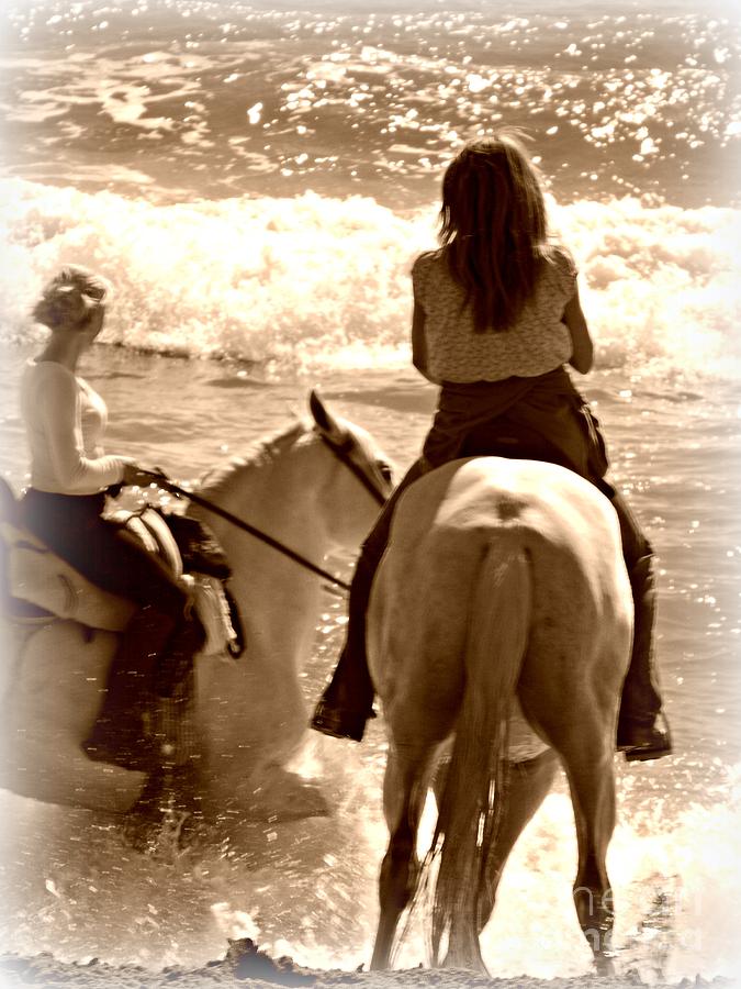 Horse Photograph - Fun in the Surf by Clare Bevan