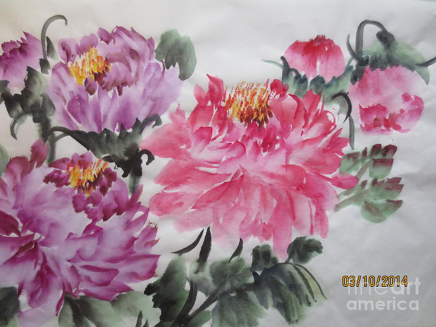 Flowers Still Life Painting - Fun030914-529 by Dongling Sun