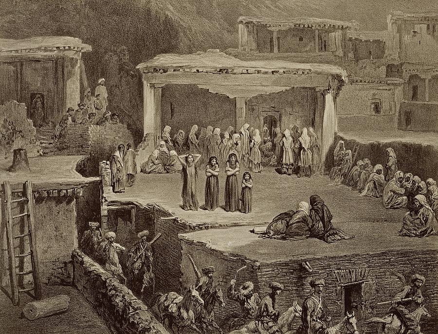 Funeral Ceremony In The Ruins Drawing by Grigori Grigorevich Gagarin ...