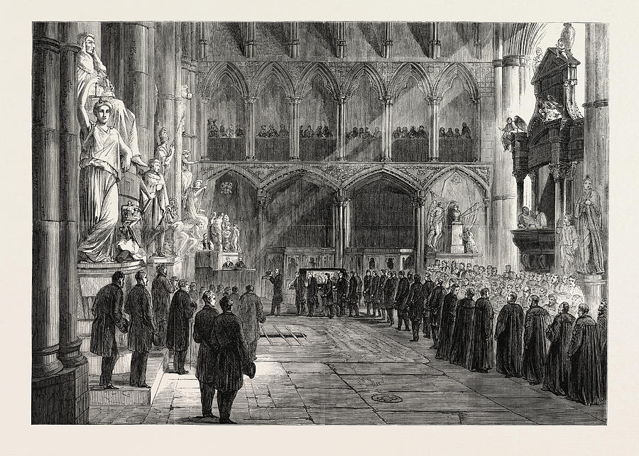 Westminster Drawing - Funeral Of Lord Palmerston The Procession To The Grave by English School
