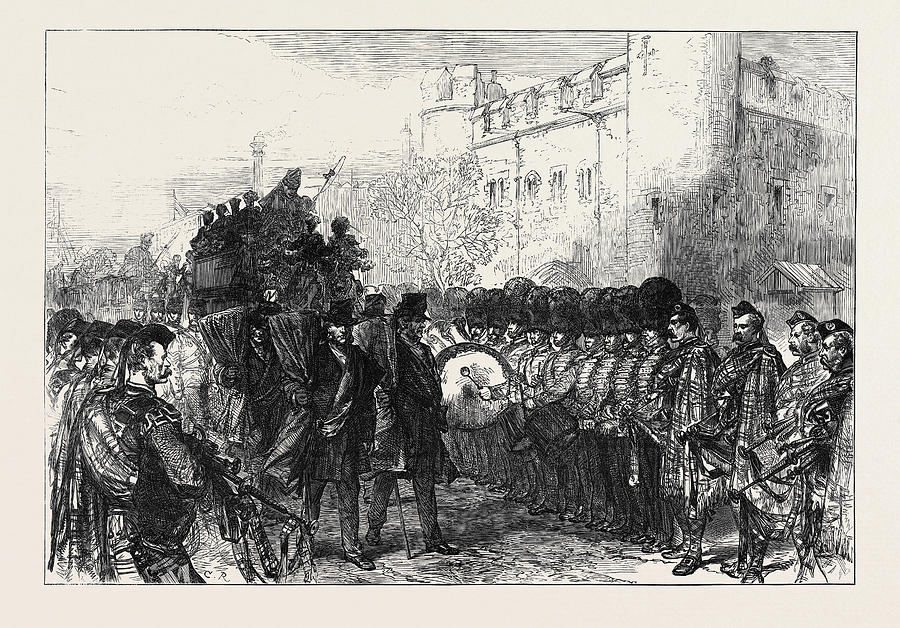 London Drawing - Funeral Of Sir John Burgoyne At The Tower The Procession by English School