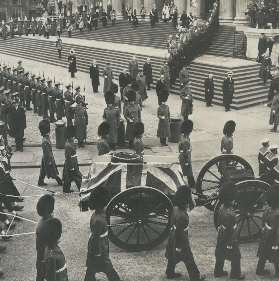 Funeral Of Sir Winston Churchill. Coffin Arrives At St Photograph By ...