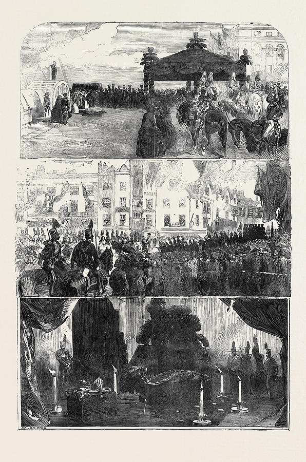 Vintage Drawing - Funeral Of The Late Lord Raglan, The Landing by English School