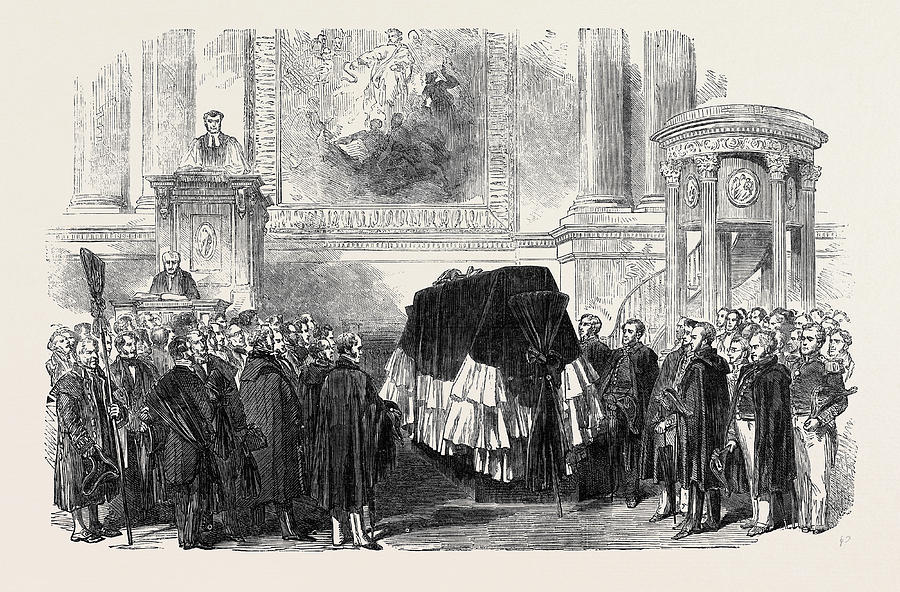 Vintage Drawing - Funeral Of The Late Sir Edward Parry by English School