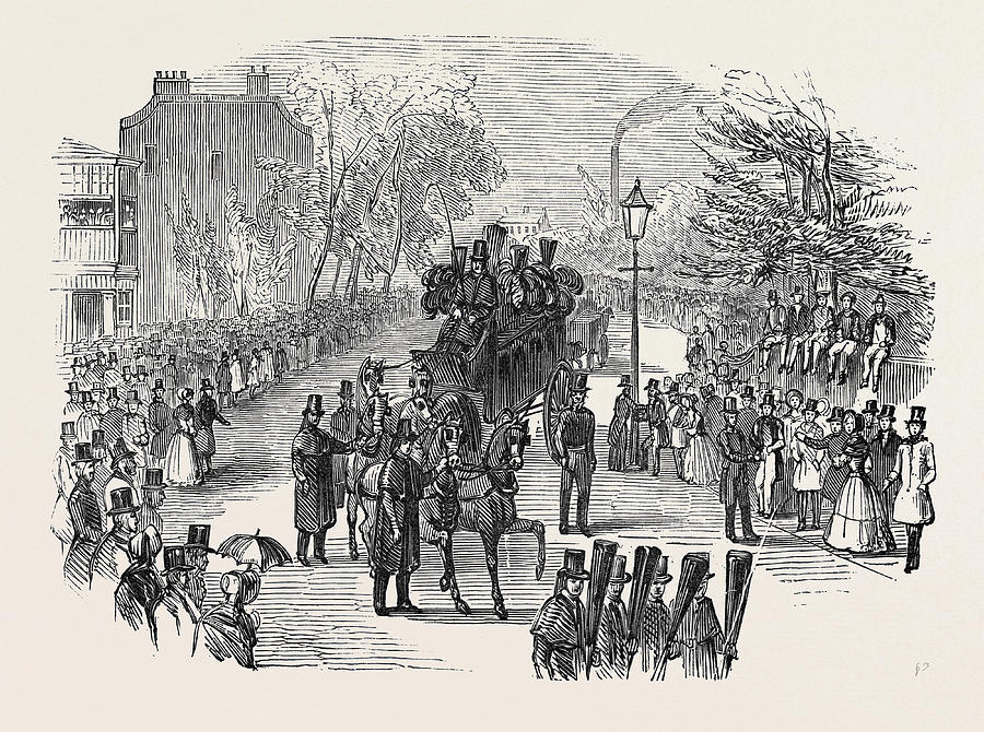 Vintage Drawing - Funeral Procession Of The Late Dr. Dalton by English School