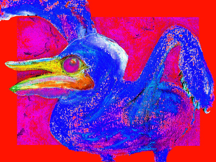 Bird Painting - Funky Baby Pelican Bird Mommy Feed Me Art Prints by Sue Jacobi