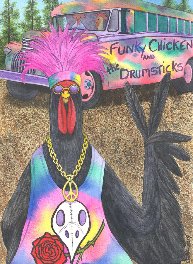 Funky Chicken Painting by Catherine G McElroy