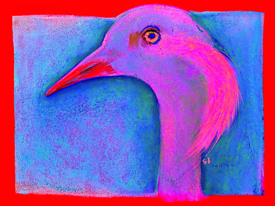 Bird Painting - Funky Demoiselle Crane Bird Art Prints by Sue Jacobi