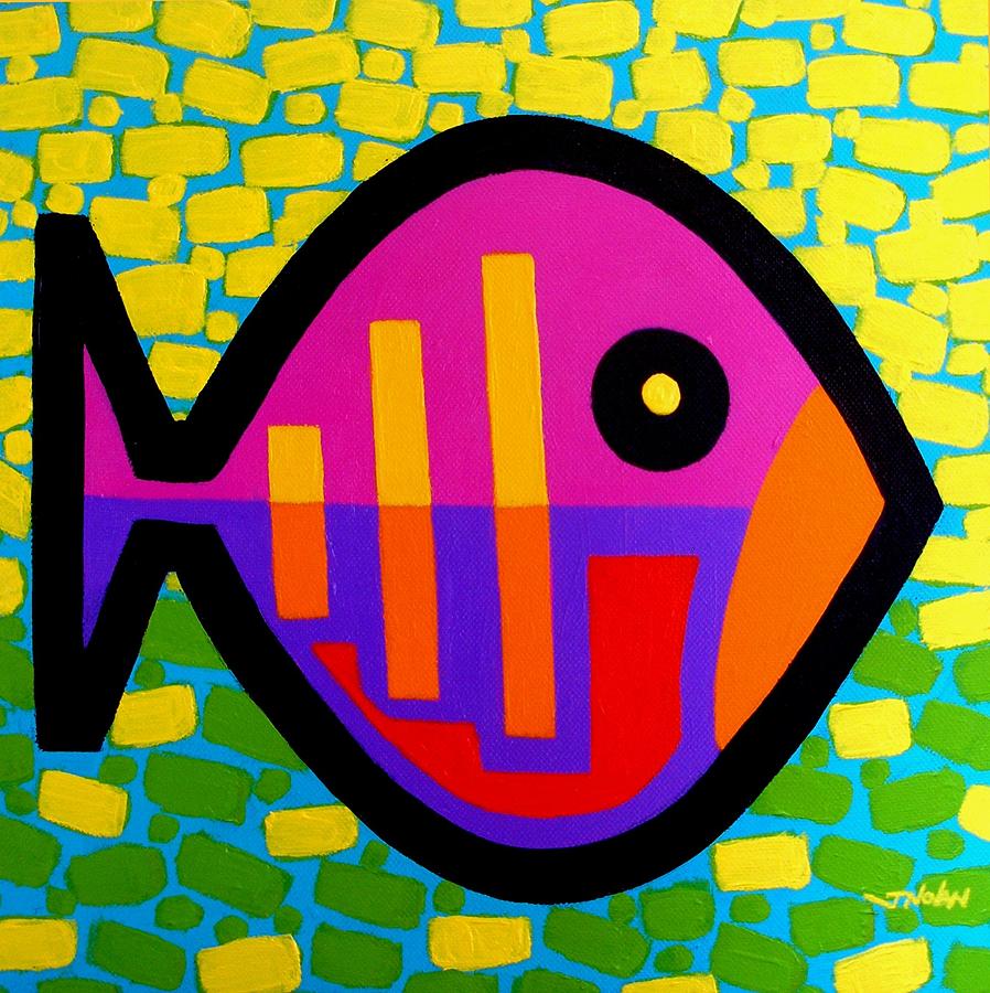 Fish Painting - Funky Fish V by John  Nolan