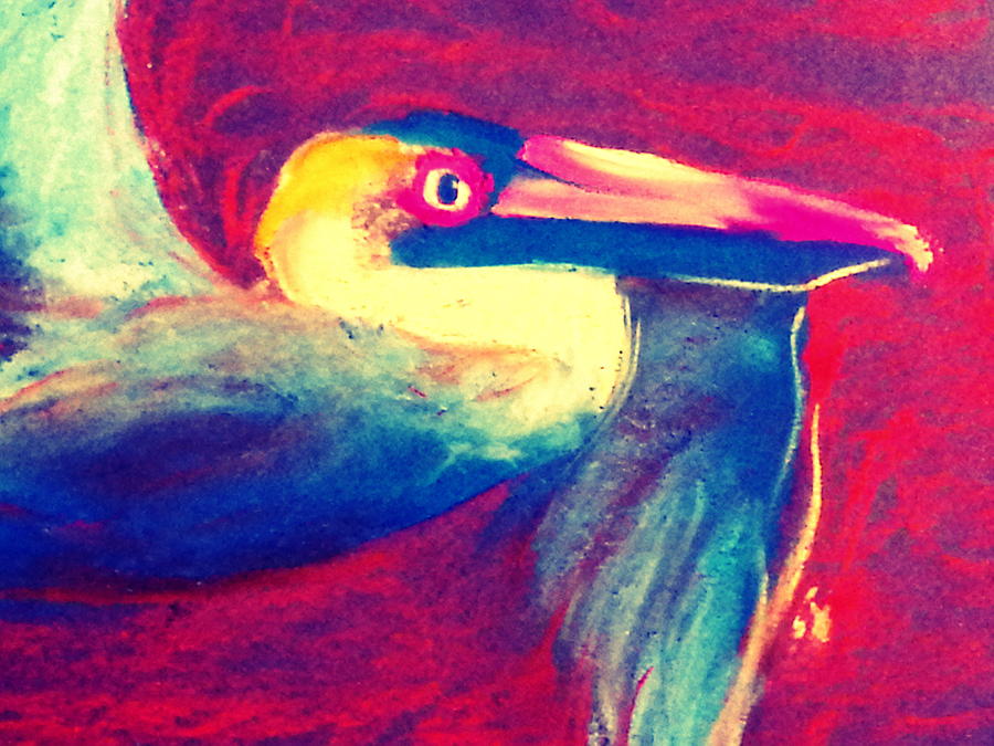 Funky Goofy Brown Pelican in Flight Art Prints Painting by Sue Jacobi