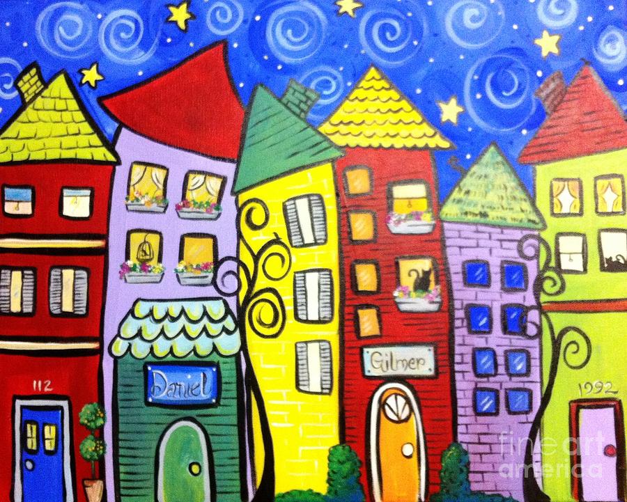 Funky Town Painting by Kimberly Daniel