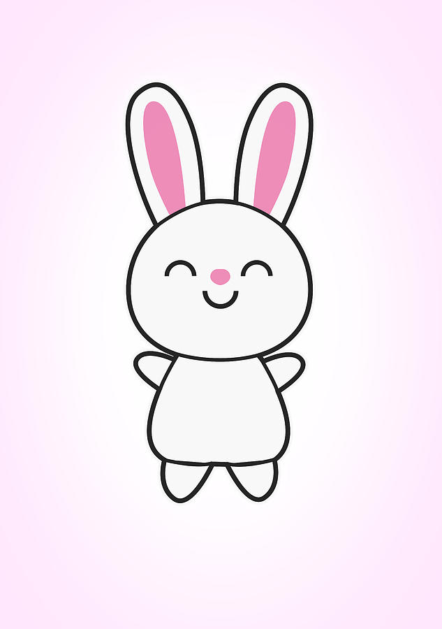 Funny Cute Rabbit Bunny in Pink Digital Art by Philipp Rietz